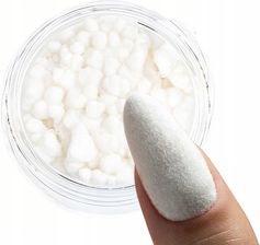 Flocked Effect Aksamit Zamszowy Pyłek Do Paznokci Manicure Zdobień Biały