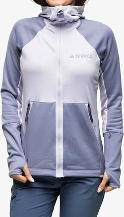 Bluza z kapturem damska adidas TERREX Tech Flooce Hooded - silver dawn/silver violet
