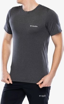 Koszulka z nadrukiem Columbia Kwick Hike Back Graphic S/S Tee - blk heather/linear view multi