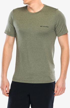 Koszulka szybkoschnąca Columbia Kwick Hike Back Graphic S/S Tee - green heather/view multi
