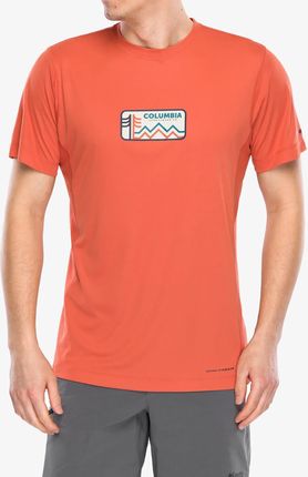 Koszulka z nadrukiem Columbia Zero Rules Light S/S Graphic Crew - tuscan/actively cooled
