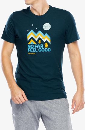 Koszulka z nadrukiem Smartwool Alpine Sky Graphic Short Sleeve Tee Slim Fit - twilight blue