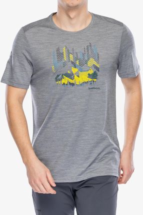 Koszulka z nadrukiem Smartwool Vital Peaks Active Short Sleeve Graphic Tee - light gray heather
