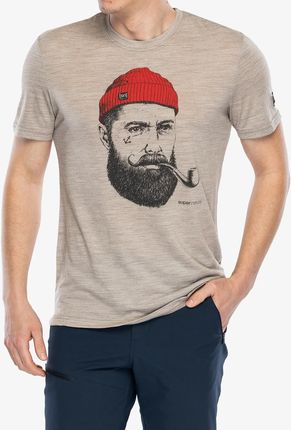 Koszulka merino Super.natural Sn Sailor Tee - v.khaki mel/b.ink/h.risk red