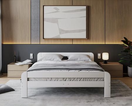 Fdm Łóżko Do Sypialni Oregon Rama Stelaż 120X200 Płyta Biały