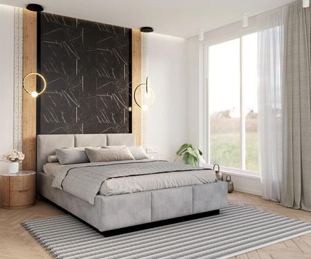 Fdm Łóżko Lewitujące Tapicerowane Aveiro Rama Stelaż Metalowy Podnoszony 140X200 Trinity Brązowy - zdjęcie 2