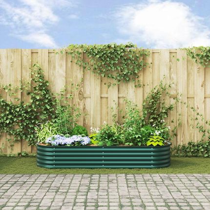 vidaXL Ogródek Podwyższony Zielony 240X80X44cm Stal Ocynkowana 42008129 - zdjęcie 2