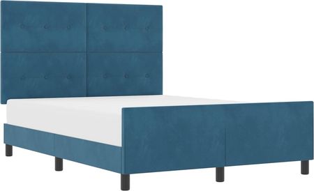 vidaXL Stelaż Łóżka Ciemnoniebieski 140X190Cm Aksamit (3344943) - zdjęcie 2
