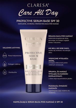 Claresa Care All Day nawilżająca serum-baza pod makijaż z filtrem SPF30 30ml - zdjęcie 2