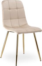 Zdjęcie Krzesło Aksamitne Denver Gold Velvet Beżowe (067026MG) - Mysłowice