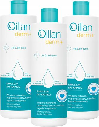 Oillan Derm+ Emulsja Do Kąpieli Skóra Atopowa 3x400ml