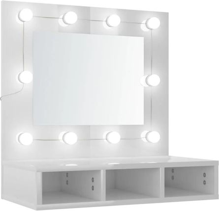 Zakito Szafka Z Lustrem Led Biały Wysoki Połysk 60X31,5X62Cm (Z808888)