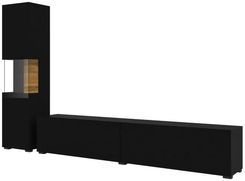 Zdjęcie Helvetia Meblościanka Ava 05+40 Czarny + Dąb Wotan (AVA24WNLM09) - Nowogard