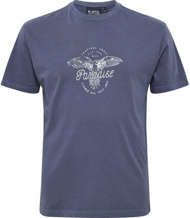T-shirt z nadrukiem NORTH LATITUDE niebieski - zdjęcie 2