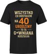 Wszystko co dostałem na 40 urodziny to ta gówniana koszulka Męska koszulka (S, Czarny)
