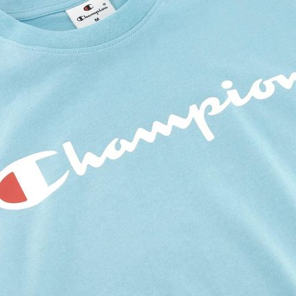 Koszulka męska Champion SS Tee błękitna 220256 BS184 - zdjęcie 2