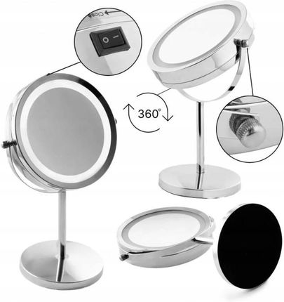 NTN Lusterko do makijażu podświetlane LED 13cm