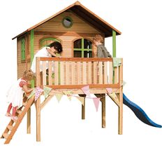 Zdjęcie Axi Sophie Drewniany Domek Dla Dzieci Z Niebieska Zjezdzalnia - Piotrków Kujawski