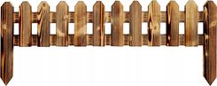 Płotek Drewniany Ogrodowy Obrzeże Opalany 120cm Palisada Płot Wysokość 45