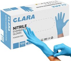 Zdjęcie Rękawice Nitrylowe Bezpudrowe Clara, 100 Szt., Rozmiar L, Niebieskie - Sobótka
