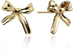 Zdjęcie Kolczyki ze stali szlachetnej platerowane 14k złotem, sztyft KOKARDY KST3371 - Tuchów