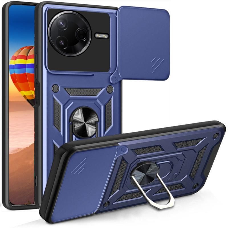 ESHUYI Handyhülle Für Xiaomi Poco F7 5G – Mit Schiebedeckel Für Kamera, Ringständer & Magnet Für Autohalterung