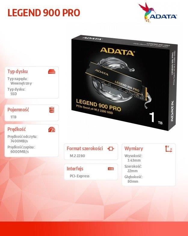 фото SSD накопичувач Adata Legend 900 Pro 1 TB (SLEG-900P-1TCS)
