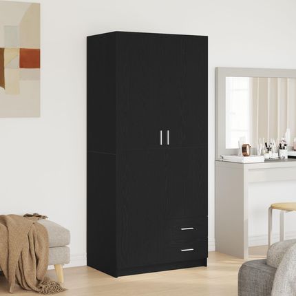 vidaXL Szafa Czarny Dąb 80X52X180Cm Z Drewna Inżynieryjnego (862437)