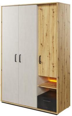 Lenart Szafa 3 Drzwiowa Qubic Dąb Artisan Silk Flou (Lenartqubicqb2Dar)