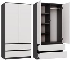 Zdjęcie Topeshop Szafa Umo S2 Antracyt Biały (Tsss90Anb) - Sanok