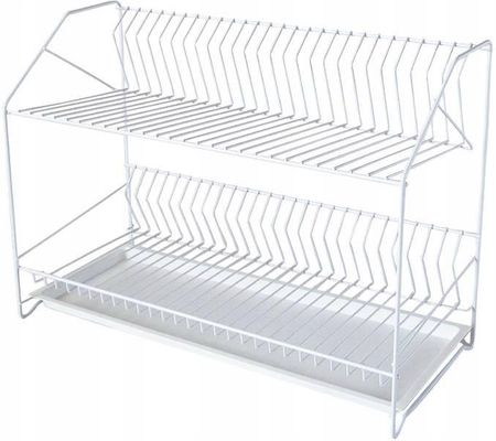Zbychpolagd Suszarka Do Naczyń Z Tacką 2-Poziomowa 60cm Osączarka Ociekacz Biała