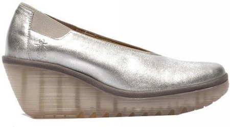 Czółenka damskie Fly London YOZA 438 skórzane srebrny P501438024