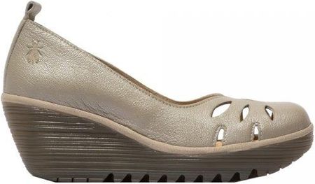 Czółenka damskie Fly London YUBI 480 skórzane srebrny P501480001