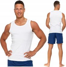 Zdjęcie PODKOSZULKA KOSZULKA MĘSKA GŁADKA BIAŁA 100 % BAWEŁNA KLASYCZNA MORAJ - M - Gostyń