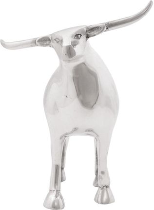 vidaXL Rzeźba Bawoła Srebrna 20x17x23cm Aluminium