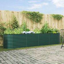 vidaXL Wyższy Warzywniak Zielony 400X80X81cm Stal Galwanizowana 42008122