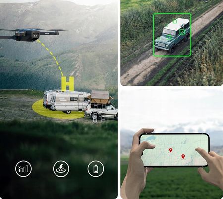 K600 Dron GPS z kamerą 4K pilot zdalnego sterowania z ekranem UHD karta SD - zdjęcie 3