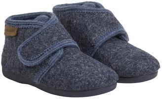 EN FANT Wełniane kapcie Velcro Navy Melange - Dziewczynka,Chłopiec - r. 20