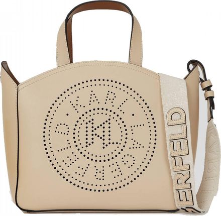 Karl Lagerfeld Circle Sm Tote Perforated Beżowy