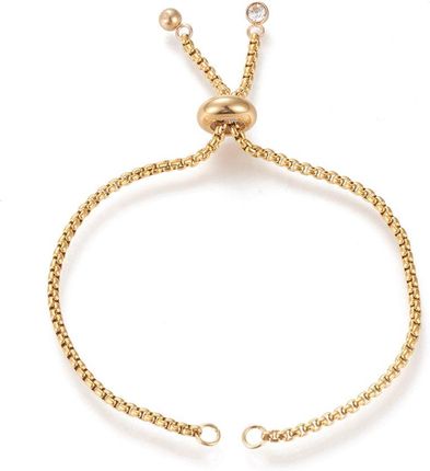 Bansoletka, baza bransoletki regulacja max. 23cm z kryształkami Stal Chrurgiczna kol. złoty - 1 szt