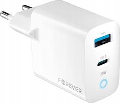 Forever ładowarka sieciowa PD QC TC-06-20AC 1x USB-C 1x USB 20W biała
