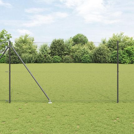 vidaXL Ogrodzenie Z 13 Końcówkami Szary 1,6X25m Stalowe 3352216