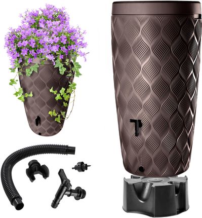 Kadax Zbiornik Na Deszczówkę Reveret 240l Z Zestawem Przyłączeniowym I Podstawką Brązowy Fale 35546