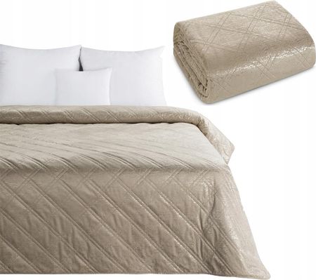 Eurofirany Narzuta Dekoracyjna Luiz 220X240 Design 91 Beżowa Wzór Karo