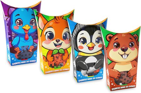 Marioinex Mini Waffle Pocket Pets 4-pak wiewiórka indyk bóbr pingwin