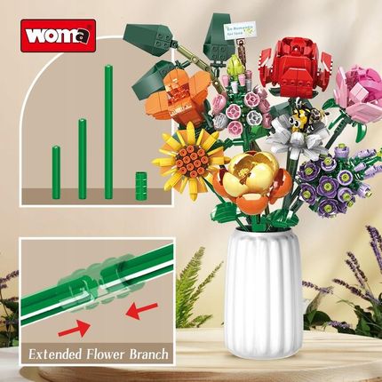 Qbi Klocki Kwiaty Bukiet 8 Kwiatów 770 Elementów Woma 11804 - ceny