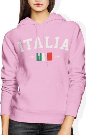 Italia Włochy Damska bluza z kapturem (M, Czerwony) - zdjęcie 2