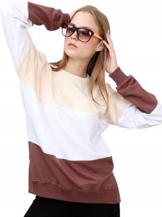 WYPRZEDAŻ! Damska bluza dresowa homewear w pasy na wiosnę L