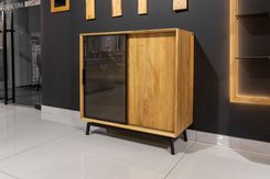Produkt z Outletu: Komoda Z Barkiem D�bowa Ze Szk�em Modern Loft Wyprzeda� Ekspozycji Homms (KATMODBAREK)