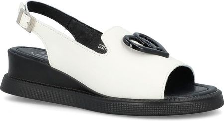 Lekkie sandały na wyższym spodzie - FILIPPO DS6069/25 BIAŁE